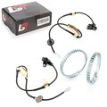 2x ABS-Sensor und ABS-Ring Set Vorderachse 43 Zähne für SUZUKI IGNIS II