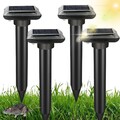 4x Solar Wühlmausschreck Maulwurfabwehr Tiervertreiber Ultraschall Gartenschutz