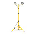 Baustrahler 2x LED Fluter Teleskop Stativ Flutlicht IP65 Garten Strahler 30-50W