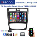 DAB+ Android 13 Autoradio Für Mercedes-Benz C-Klasse/CLK W203 W209 Carpaly GPS