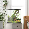 PawHut Terrarium für Reptilien 120L Reptil Fütterungsbox für Amphibien Schwarz
