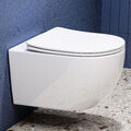 Spülrandloses Wand Hänge WC Spülrandlos Toilette Soft-Close Sitz abnehmbar HOROW