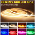 5V 12V 24V COB LED Streifen 480LED/M Lichtband Stripe Lichterkette Selbstklebend