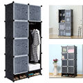 Kleiderschrank mit Türen Steckregal Regalsystem DIY Schuhregal Garderobe 8 Boxen