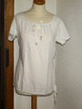 * STREET ONE * NEU! Gr. 40 hübsches Baumwoll Blusen T-Shirt z. Binden weiß