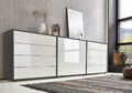 BMG Möbel Sideboard Mailand Set 4 Schubladenkommode Kommode in anthrazit/Weiß HG