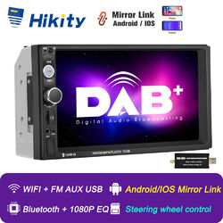 DAB+ Doppel 2DIN Autoradio 7" BT Touchscreen USB SD TF Mirror Link MP5 Kamera