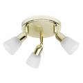 BRILLIANT Lampe Sofia Spotrondell 3flg messing/weiß-alabaster | 3x D45, E14, 40W