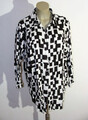 Longbluse Viskose Bluse mit schwarz Weiß Muster BPC Collection Größe 44