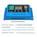 Für PWM Solarladeregler 12V 24V 10A 20A 30A LCD Display für Batterie