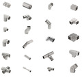 Geländer Edelstahl V2A Rohrverbinder 42,4 Rohrbogen 40x40 Steckfitting 12,0 Rohr