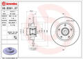 Bremsscheibe hinten 260mm BREMBO für RENAULT MEGANE IV Schrägheck