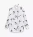Zara Shirt weiß und schwarz Zebra Tiermotiv Satin Größe M