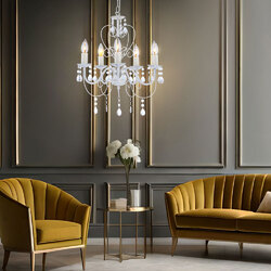 Hängelampe Kronleuchter Pendelleuchte Wohnzimmerlampe Lüster Kristalle D 44 cm