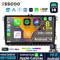6+128G Für VW GOLF 5 6 Plus Tiguan Touran Polo Passat Android14 Autoradio DAB 4G