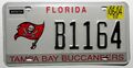 USA Nummernschild Florida "TAMPA BAY BUCCANEERS" Piratenflagge u. Sticker 2004.