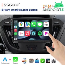 Autoradio Android 13 64G Für Ford Transit Tourneo Custom 2012-21 Navi FM CarPlay
