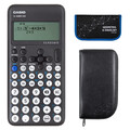 Casio FX-82 DE CW mit schwarzer Tasche und Zirkelset blau