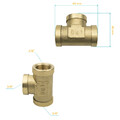 Messing T-Stück Reduziert Fitting Gewindefitting 3/8 1/2 3/4 1" IG IG