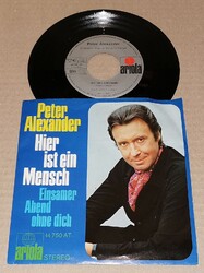 Peter Alexander, Hier ist ein Mensch, Einsamer Abend ohne dich, ariola Vinyl
