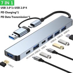 USB C Hub 8 in 1 Adapter USB 3.0 2.0 PD Verteiler Splitter TV Notebook Laptop