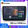 Für Peugeot 208/2008 2012-2018 Carplay Android14 Autoradio GPS Navi BT Wifi 32GB