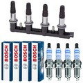 4x KAMOKA Zündspule + 4x BOSCH Zündkerze Doppel Iridium für Opel Meriva B