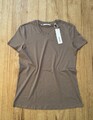 Neu Esprit Baumwolle Kurzarm Stretch Basic  Shirt Gr. XL Hellbraun Taupe