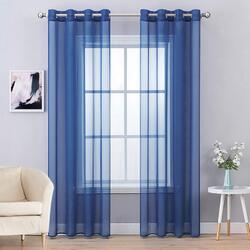 2er Set Voile Vorhang mit Ösen Optik Gardine aus Voile Polyester Ösenschal Tr...