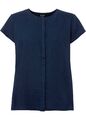 Moderne Bluse aus Leinen Gr. 36 Dunkelblau Damenbluse Top Shirt Tunika Neu*