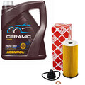 Motoröl Set 5W-30 5 Liter + Ölfilter 47224 für BMW X1 2er Mini F55 F56 Cooper