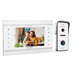 TMEZON 1080P Video Türsprechanlage Türklingel 7'' LCD Monitor 4-Draht HD Kamera