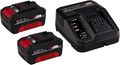Original Einhell Starter Kit: 2x 3,0 Ah Akkus & Ladegerät Power X-Change, 18V