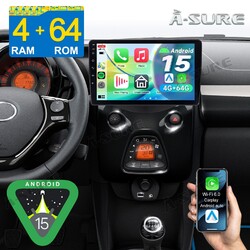 Android 15 Autoradio Carplay GPS Navi für Toyota Aygo II Citroen C1 Peugeot 108