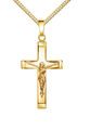 Kreuz-Anhänger Silber vergoldet Jesus Christus Kruzifix mit Kette