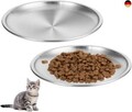 2 Stück Katzennapf Flach Edelstahl, 14 cm Futternapf Katze für Katzen mit B