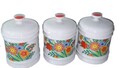 Mitterteich Bavaria Mini Töpfe x3 Aufbewahrung mit Deckel weiß Porzellan Floral Vintage 
