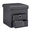 Faltbarer sitzhocker Stauraumhocker Kunstledersitzhocker Design Sitzbank