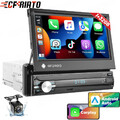 1 DIN 7 Zoll Flip Out Android 13 1+32GB Carplay Autoradio GPS NAVI WIFI FM KAM