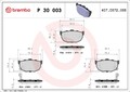 BREMBO Bremsbelagsatz, Scheibenbremse P 30 003 für NISSAN HYUNDAI KIA