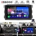 Für Smart Fortwo 451 2005-2010 4+64G Android 14 Autoradio Carplay GPS Navi +KAM