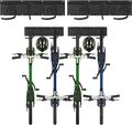 Sinoer Fahrrad-Wandträger, Wand-Halterung für 4 Fahrräder + 2 Helme, 2 Schienen