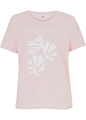 T-Shirt mit Druck Gr. 48/50 Altrosa Weiß Bedruckt Damenshirt Top Bluse Neu