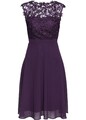 Kleid mit Spitze Gr. 40 Dunkellila Damen Abendkleid Partykleid Ärmellos Neu