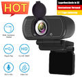 1080P Webcam mit Mikrofon & Sichtschutz, USB HD Computer Web Kamera, Plug & Play