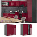Küchenschrank Hängeschrank Küchenzeile 60 cm R-Line Bordeaux Hochglanz Vicco