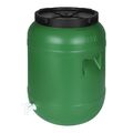 Weithalsfass Futtertonne Fasssilage Regen Fass Gepäcktonne 80 L mit Hahn grün
