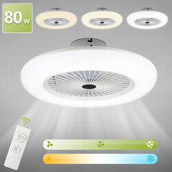 80W Deckenventilator Kühler Dimmbar LED Modern Wohn Fan Leuchte Schlafzimmer