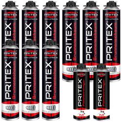 Brunnenschaum Set 9 x 750 ml inkl. 2 Pistolenreiniger Bauschaum Pistolenschaum 