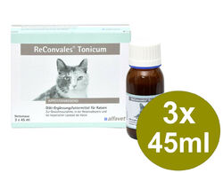 Alfavet ReConvales 3x45ml Tonicum für Katzen Appetitanregung Aufbau (162,22€/l)